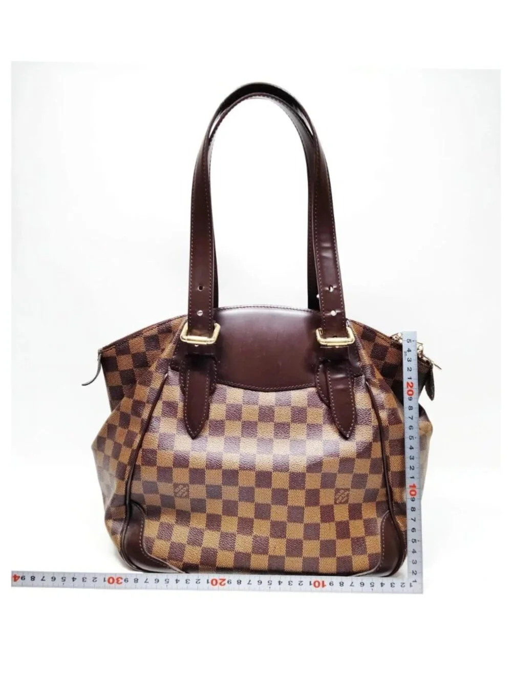 Authentic Louis Vuitton Verona MM Damier Ebene Shoulder Tote Handbag Brown